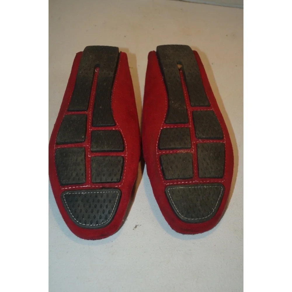 Faranzi Men's Faux Suede Slip On Loafers SZ 8M Red Huxley- U23